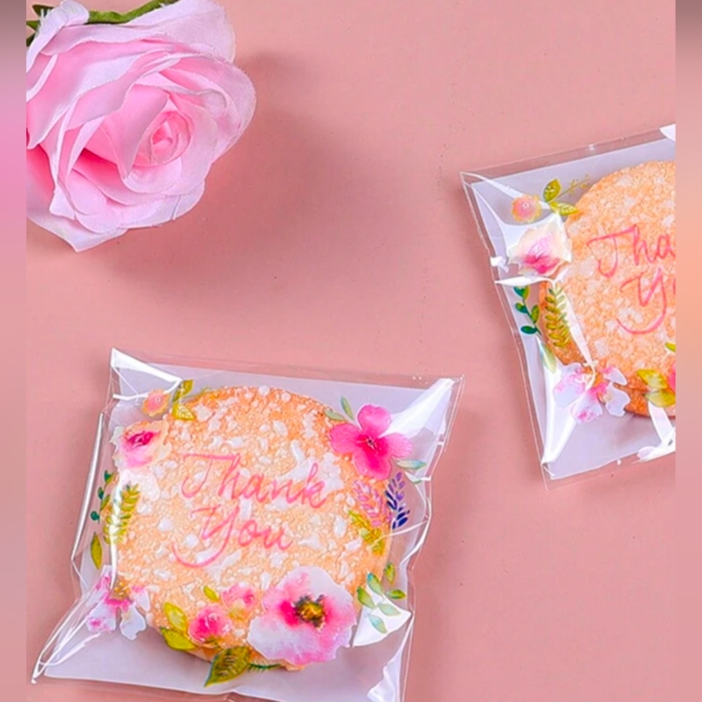 20 Small Thank You Floral Printed Gift Bags - Picture 5 of 5
